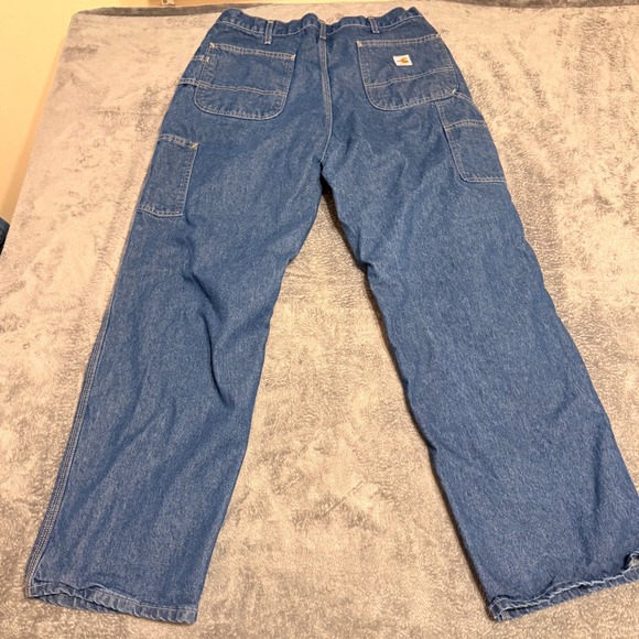 Carhartt FR Flame Resistant Work Pants Mens 38x32 Blue Cotton Carpenter Jeans - Picture 3 of 8